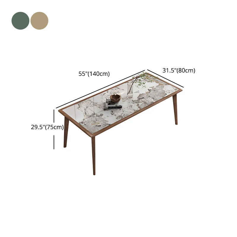 Tavolo da pranzo moderno legno massello Tavolo da pranzo con base treppiede con piano pietra Clearhalo