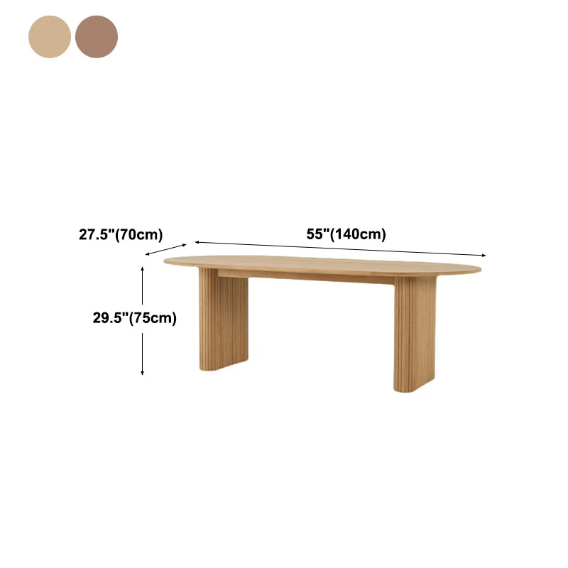 Tavolo da pranzo moderno legno massello Tavolo ovale con doppio piedistallo Clearhalo