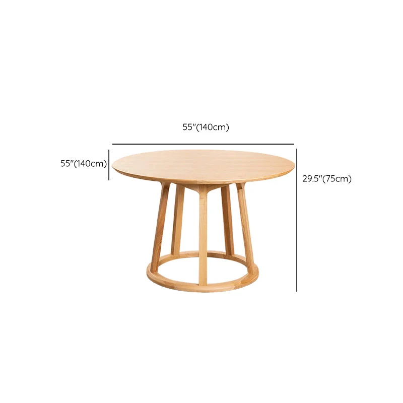 Tavolo da pranzo moderno legno massello Tavolo rotondo legno con base piedistallo per ristorante Clearhalo