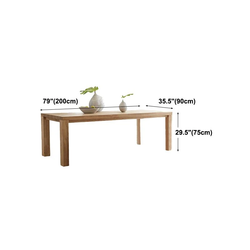 Tavolo da pranzo moderno legno massello Tavolo rettangolare legno con 4 gambe per ristorante Clearhalo
