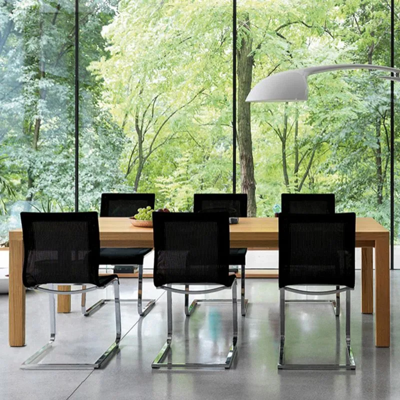Tavolo da pranzo moderno legno massello Tavolo rettangolare legno con 4 gambe per ristorante Clearhalo