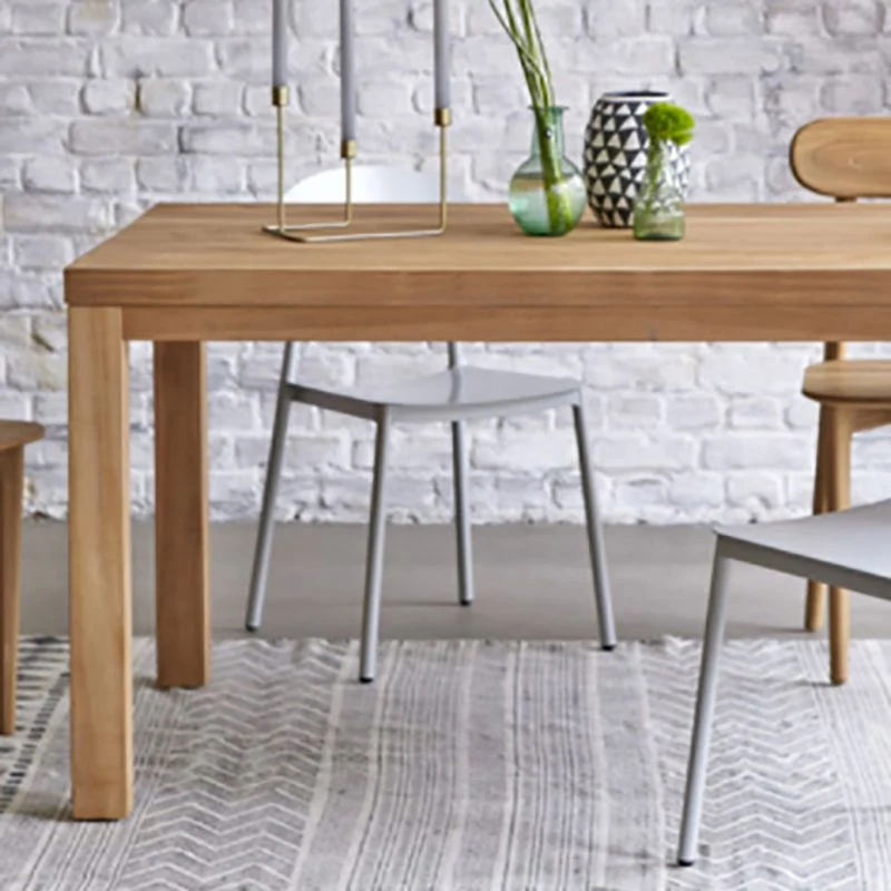 Tavolo da pranzo moderno legno massello Tavolo rettangolare legno con 4 gambe per ristorante Clearhalo