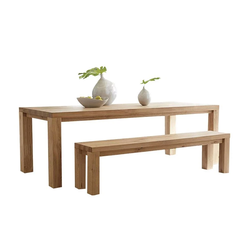 Tavolo da pranzo moderno legno massello Tavolo rettangolare legno con 4 gambe per ristorante Clearhalo
