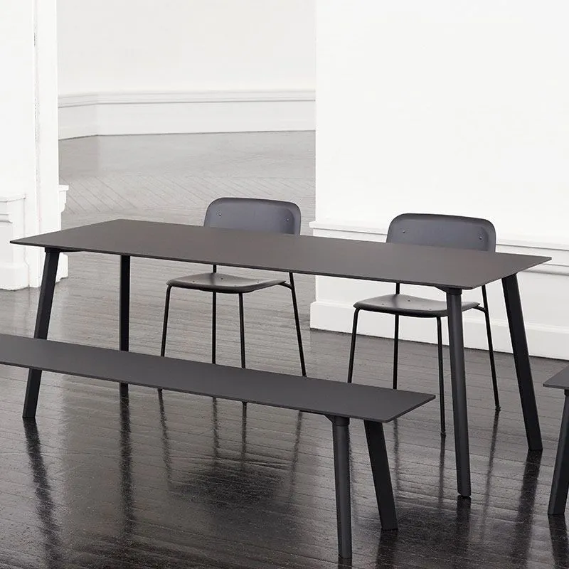 Tavolo da pranzo moderno legno massello tavolo da pranzo rettangolare con 4 gambe Clearhalo