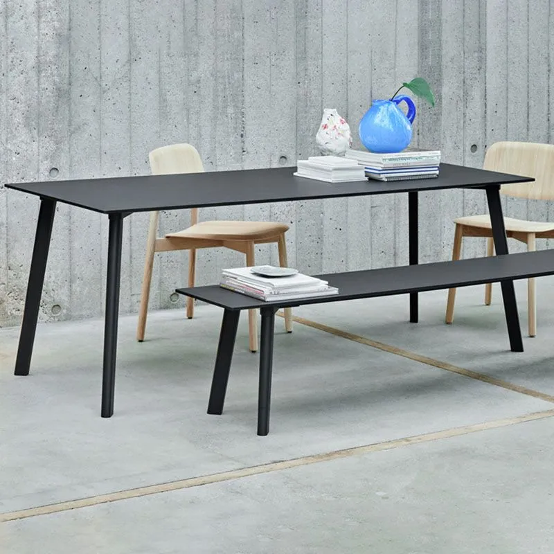Tavolo da pranzo moderno legno massello tavolo da pranzo rettangolare con 4 gambe Clearhalo