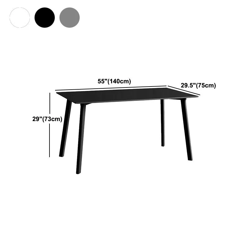 Tavolo da pranzo moderno legno massello tavolo da pranzo rettangolare con 4 gambe Clearhalo