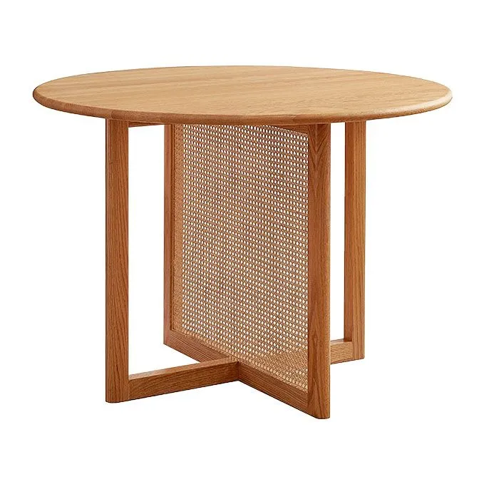 Tavolo da pranzo moderno legno massello Tavolo da pranzo rotondo con base legno Clearhalo