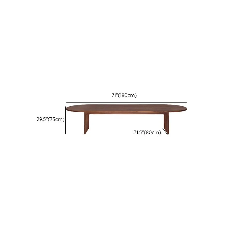 Tavolo da pranzo moderno legno massello Tavolo ovale legno con doppio piedistallo Clearhalo