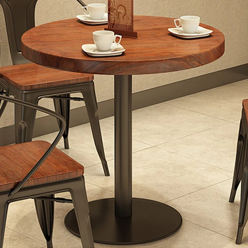 Tavolo da pranzo moderno legno massello Tavolo da pranzo con base rotonda su piedistallo per uso domestico Clearhalo