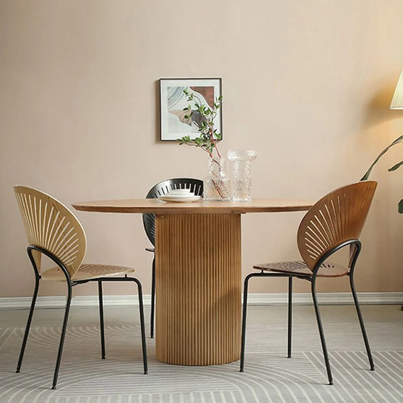 Tavolo da pranzo moderno legno massello Tavolo da pranzo rotondo per sala da pranzo Clearhalo