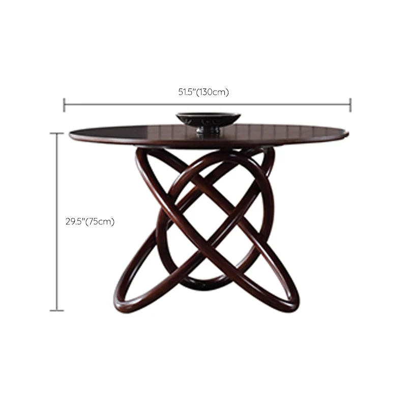 Tavolo da pranzo moderno legno massello Tavolo da pranzo con base rotonda su piedistallo per la casa Clearhalo