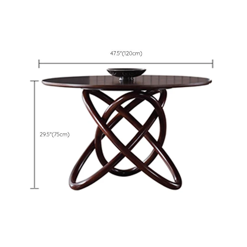 Tavolo da pranzo moderno legno massello Tavolo da pranzo con base rotonda su piedistallo per la casa Clearhalo