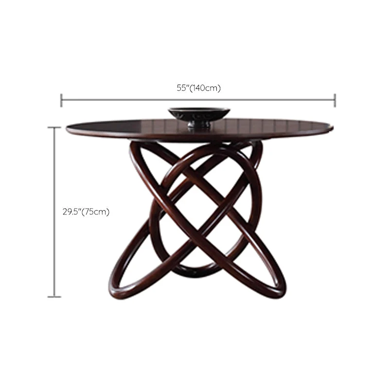 Tavolo da pranzo moderno legno massello Tavolo da pranzo con base rotonda su piedistallo per la casa Clearhalo