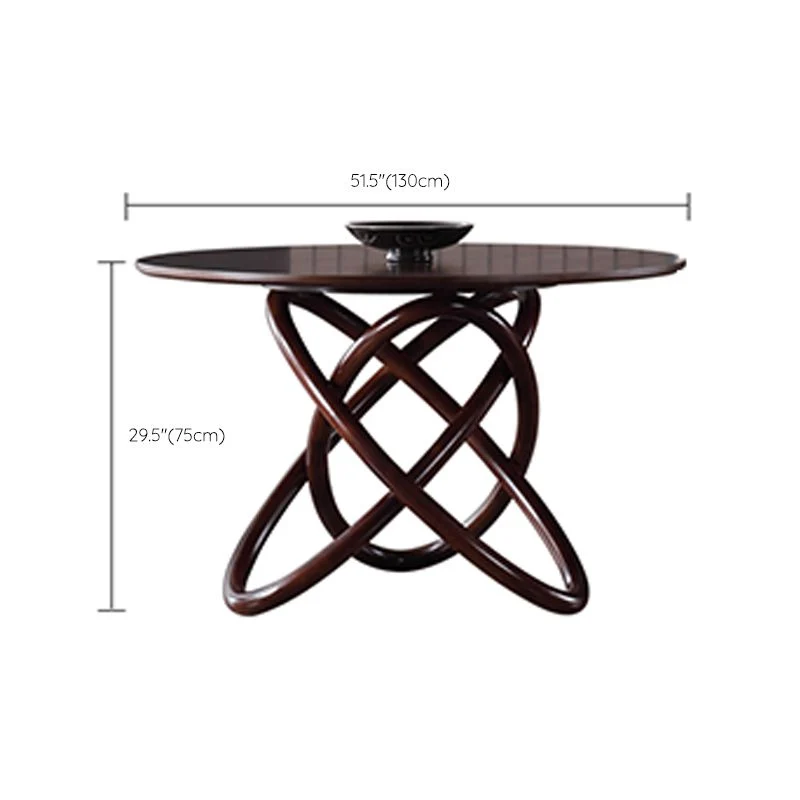 Tavolo da pranzo moderno legno massello Tavolo da pranzo con base rotonda su piedistallo per la casa Clearhalo
