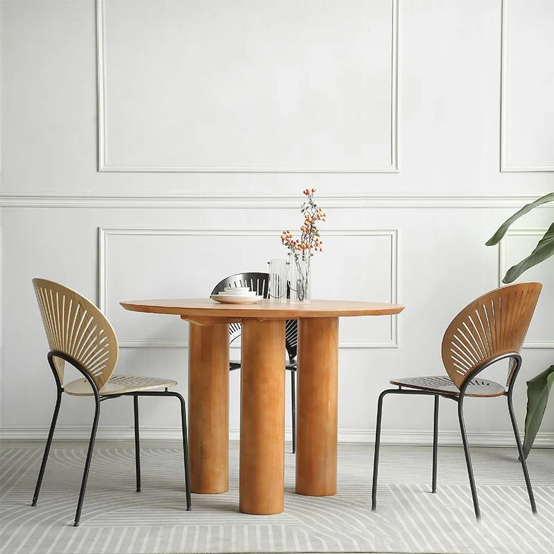Tavolo da pranzo moderno legno massello Tavolo da pranzo da 3 piedi per uso domestico Clearhalo