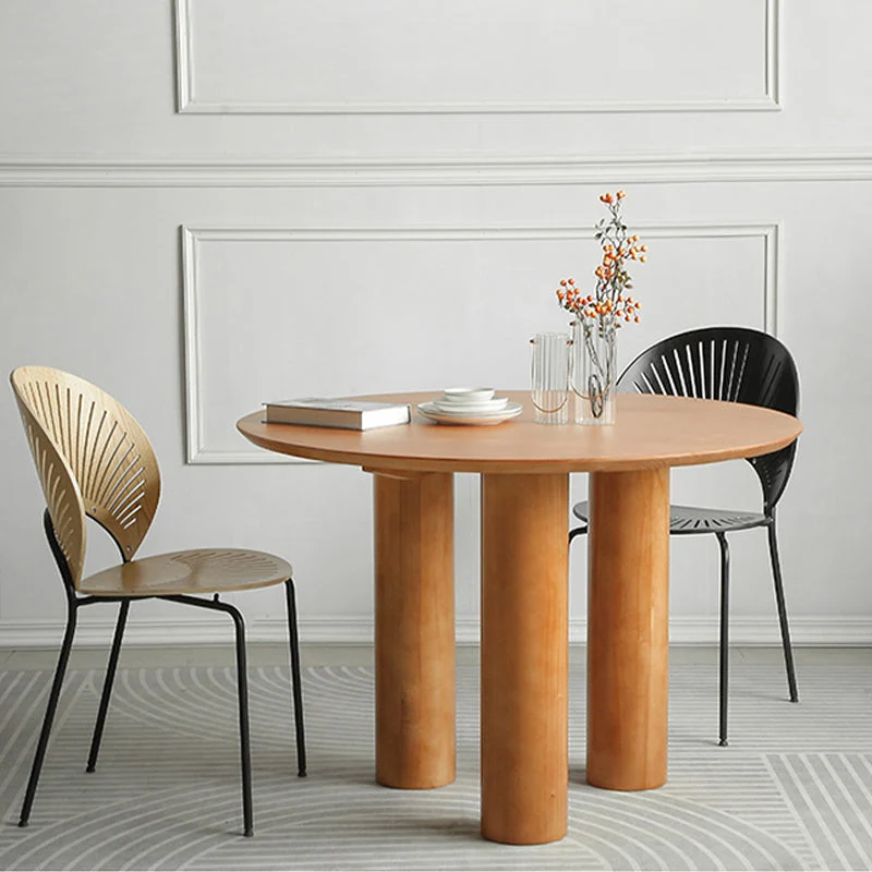 Tavolo da pranzo moderno legno massello Tavolo da pranzo da 3 piedi per uso domestico Clearhalo