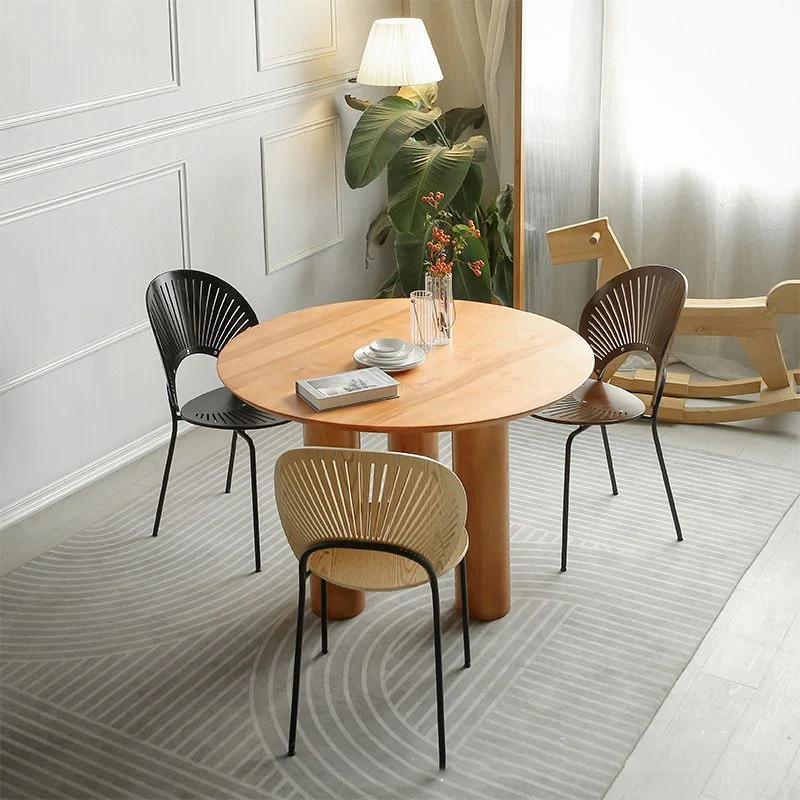 Tavolo da pranzo moderno legno massello Tavolo da pranzo da 3 piedi per uso domestico Clearhalo