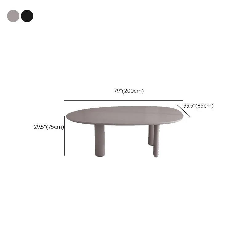 Tavolo da pranzo moderno legno massello Tavolo ovale legno con 4 gambe Clearhalo