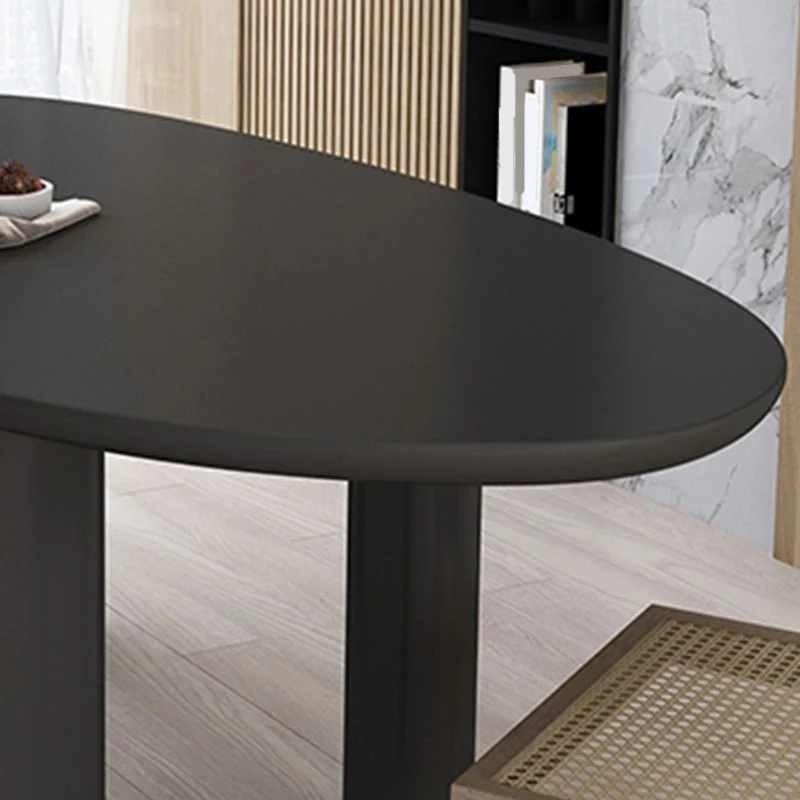 Tavolo da pranzo moderno legno massello Tavolo ovale legno con 4 gambe Clearhalo