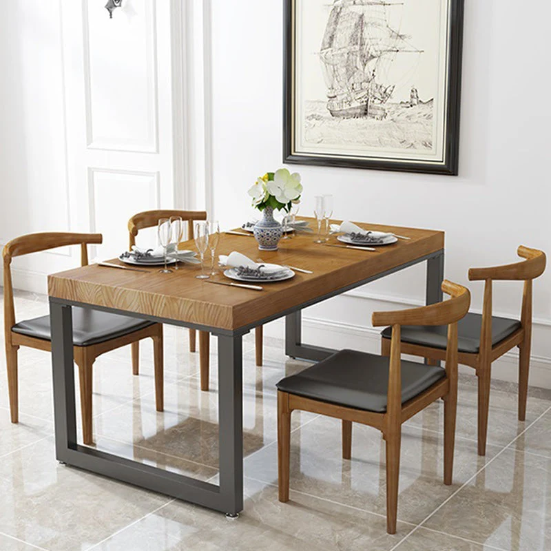 Tavolo da pranzo moderno legno massello Tavolo da pranzo rettangolare per uso domestico Clearhalo