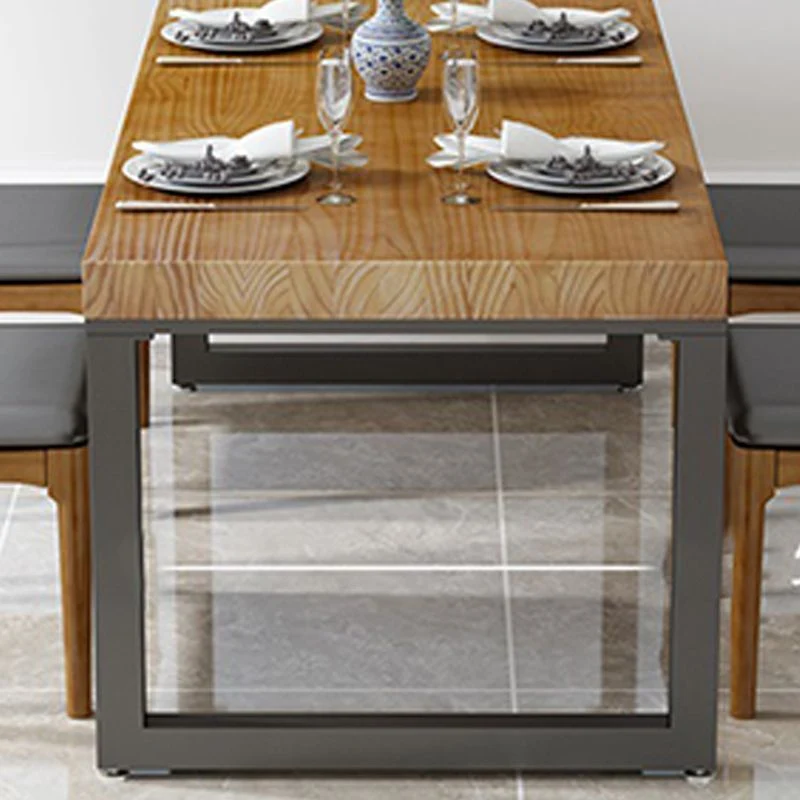 Tavolo da pranzo moderno legno massello Tavolo da pranzo rettangolare per uso domestico Clearhalo