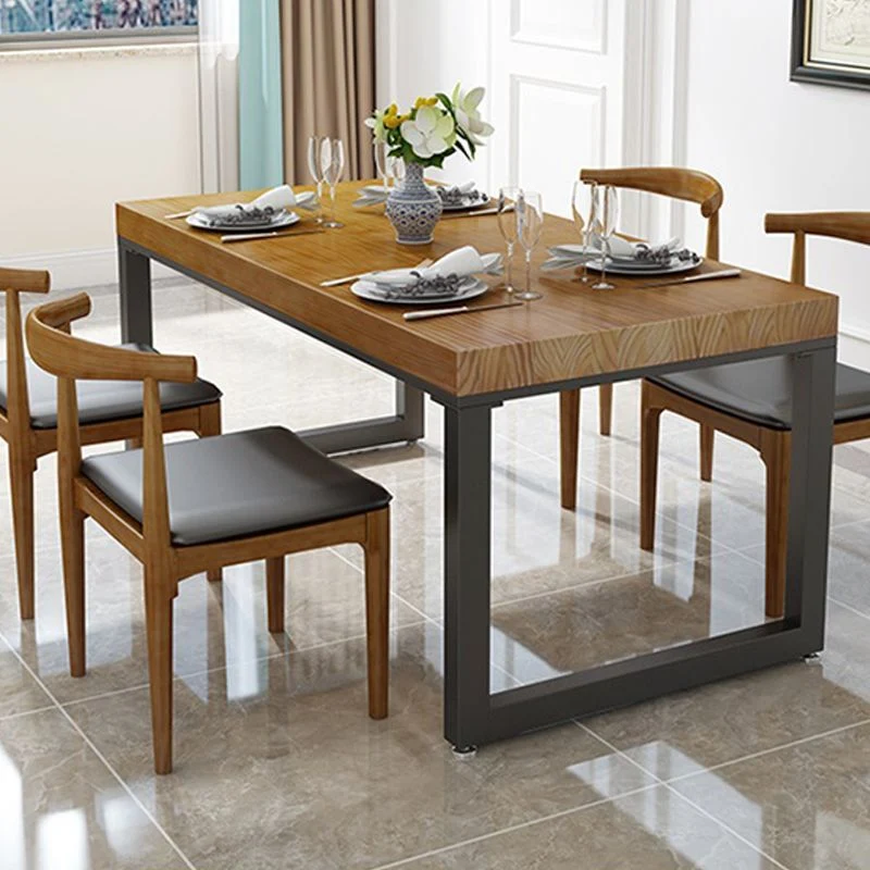 Tavolo da pranzo moderno legno massello Tavolo da pranzo rettangolare per uso domestico Clearhalo