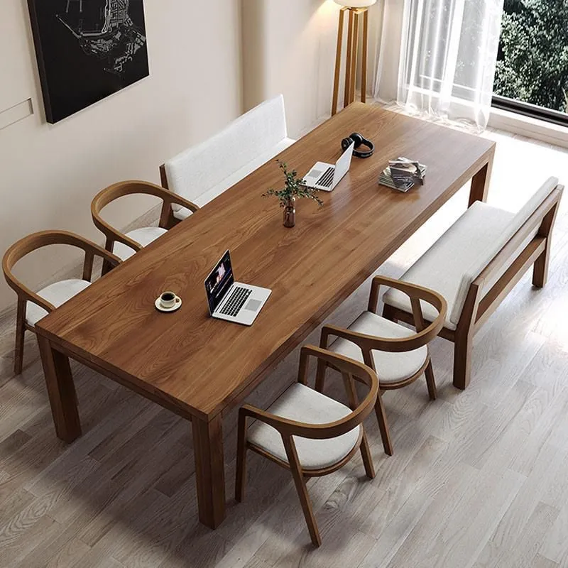 Tavolo da pranzo moderno legno massello Tavolo da pranzo 4 gambe per sala da pranzo Clearhalo