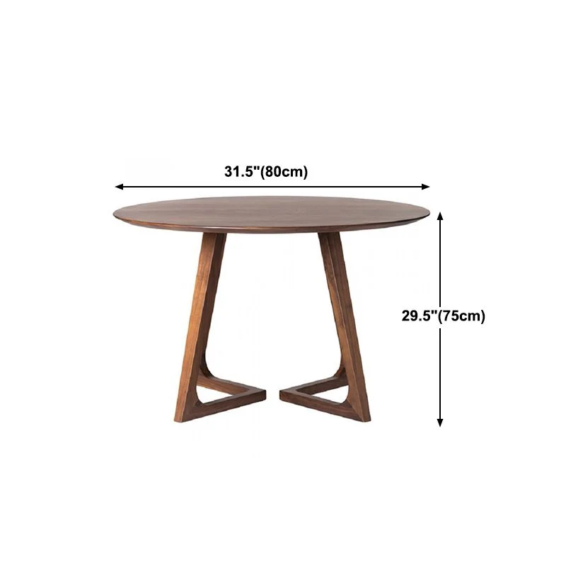 Tavolo da pranzo moderno legno di pino per ristorante Tavolo rotondo con doppio piedistallo Clearhalo