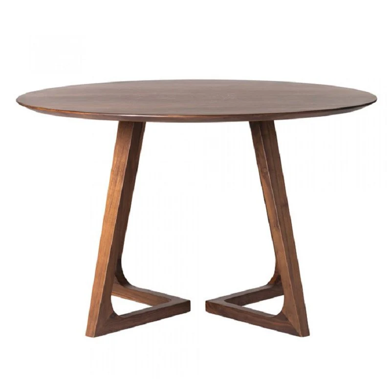 Tavolo da pranzo moderno legno di pino per ristorante Tavolo rotondo con doppio piedistallo Clearhalo