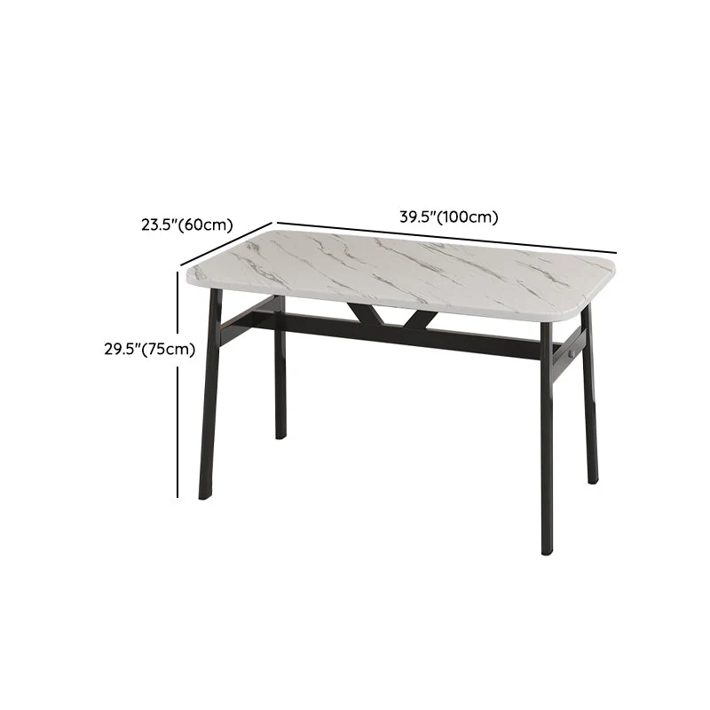 Tavolo da pranzo moderno legno rettangolare bianco con 4 piedi Clearhalo