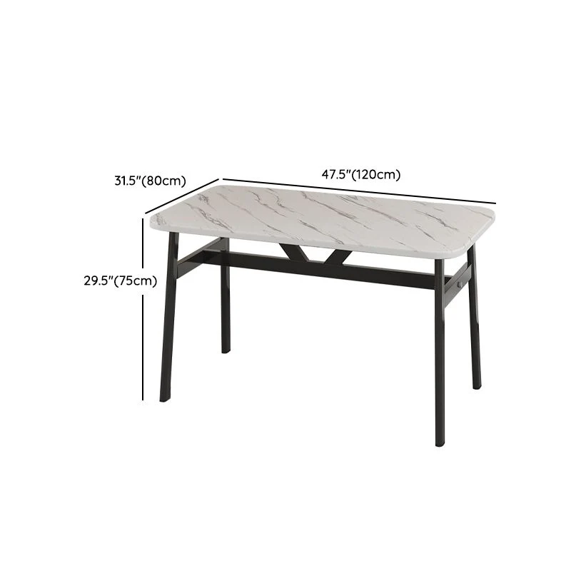 Tavolo da pranzo moderno legno rettangolare bianco con 4 piedi Clearhalo