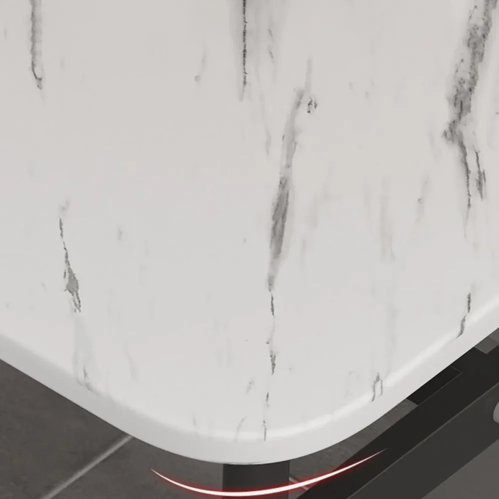 Tavolo da pranzo moderno legno rettangolare bianco con 4 piedi Clearhalo