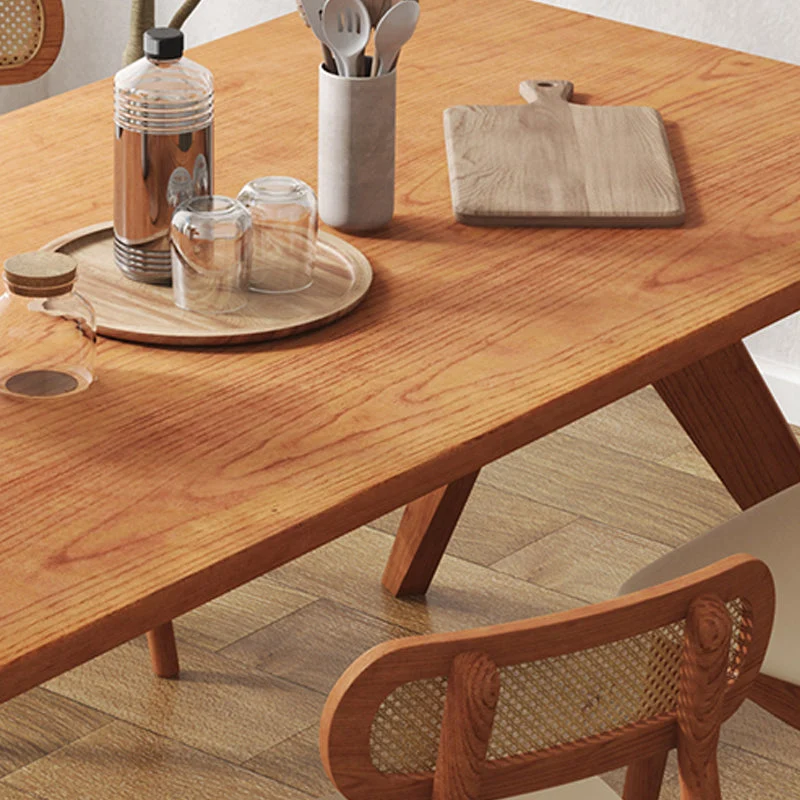 Tavolo da pranzo moderno legno Tavolo da pranzo 4 gambe per uso domestico Clearhalo