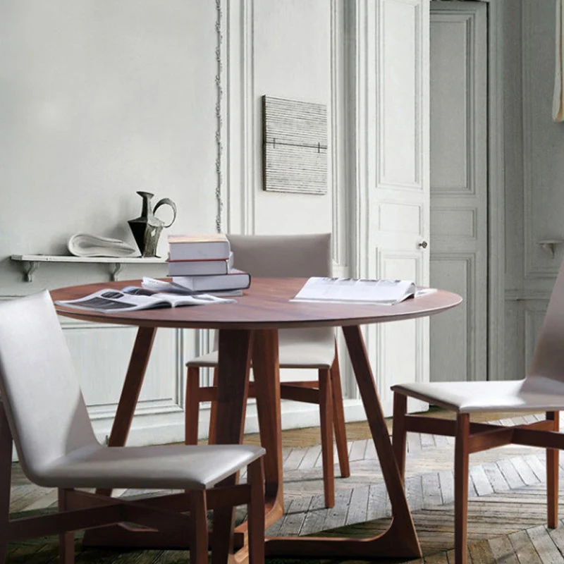 Tavolo da pranzo moderno legno Tavolo da pranzo con doppio piedistallo per sala da pranzo Clearhalo