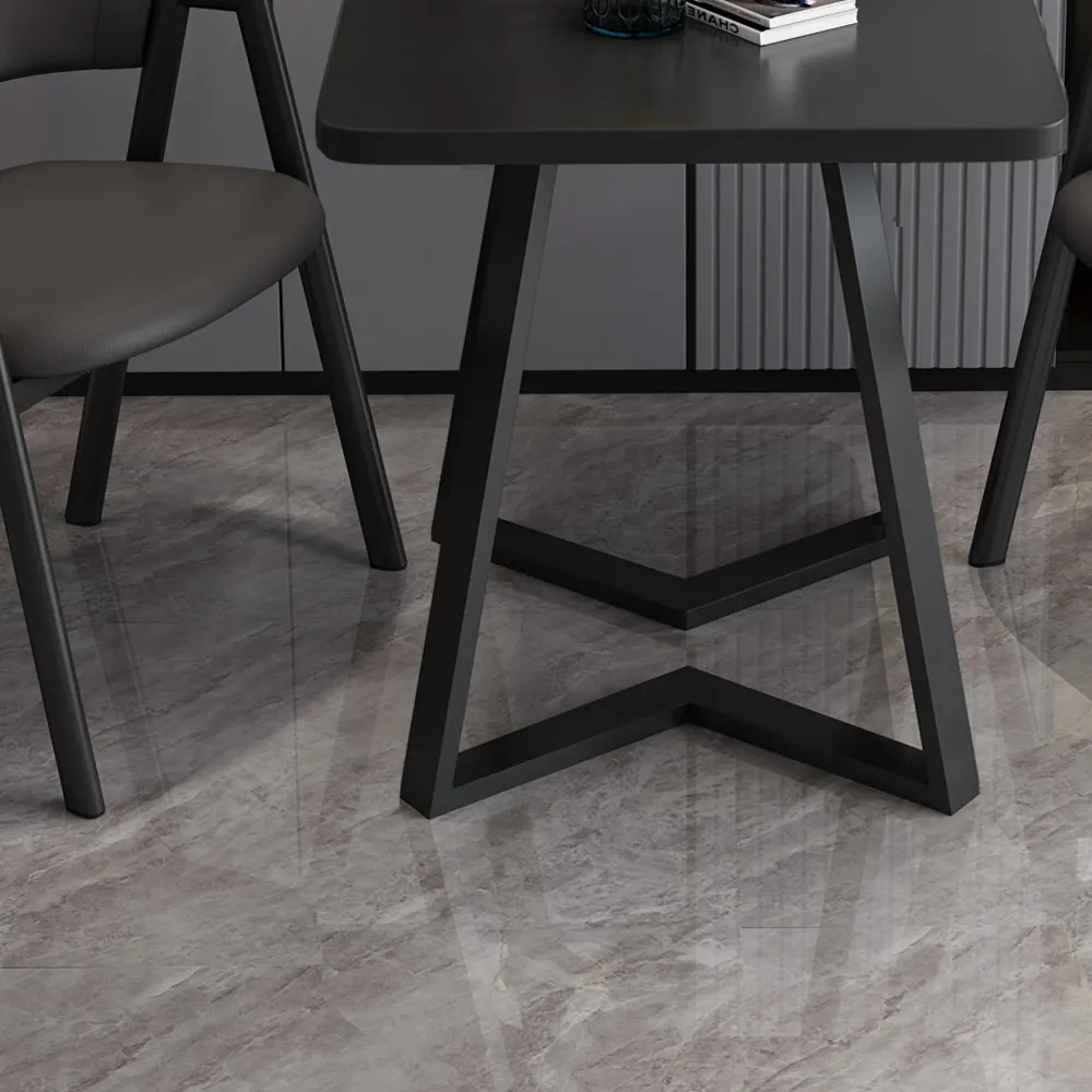 Tavolo da pranzo moderno legno Tavolo da pranzo quadrato con doppio piedistallo per la casa Clearhalo