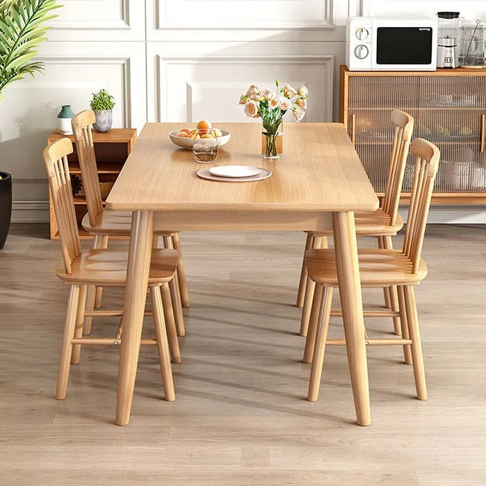 Tavolo da pranzo moderno legno Tavolo rettangolare con gambe legno per uso domestico Clearhalo