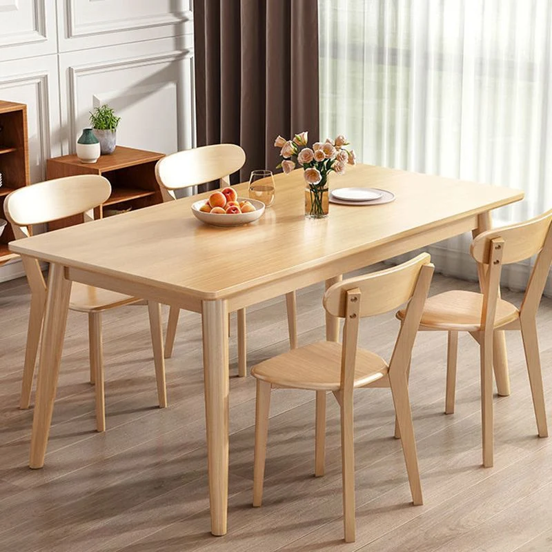 Tavolo da pranzo moderno legno Tavolo rettangolare con gambe legno per uso domestico Clearhalo