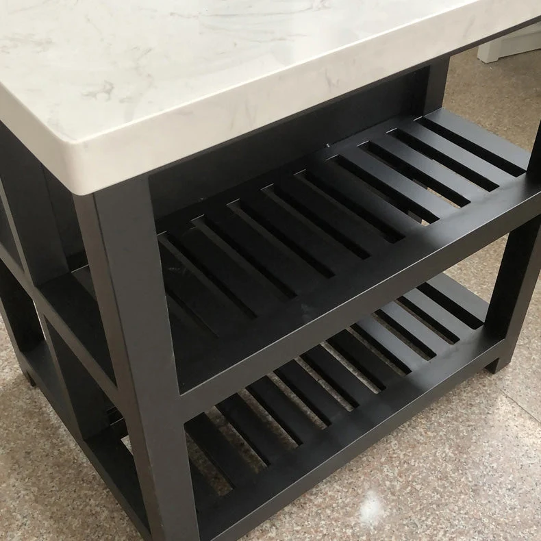 Tavolo da pranzo moderno marmo per cucina con isola e ripiano portaoggetti Clearhalo