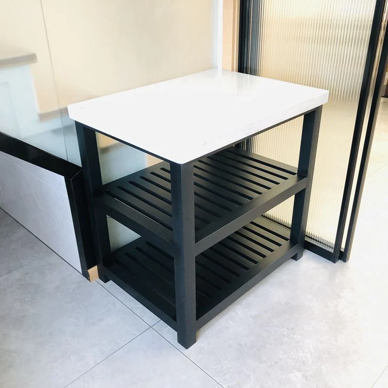 Tavolo da pranzo moderno marmo per cucina con isola e ripiano portaoggetti Clearhalo
