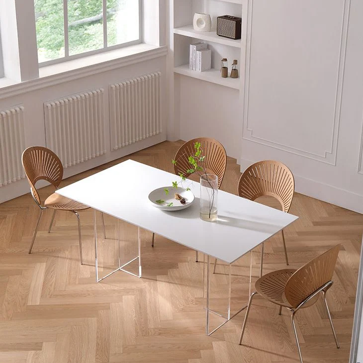 Tavolo da pranzo moderno medievale pietra Tavolo con doppio piedistallo per cucina Clearhalo