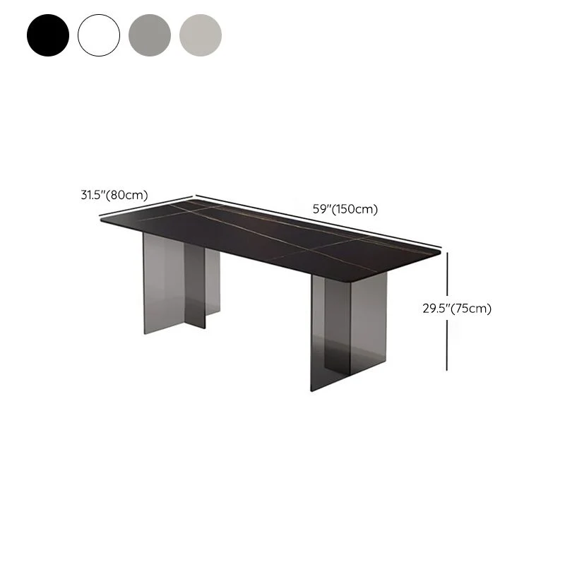 Tavolo da pranzo moderno medievale pietra Tavolo con base doppio piedistallo per cucina Clearhalo