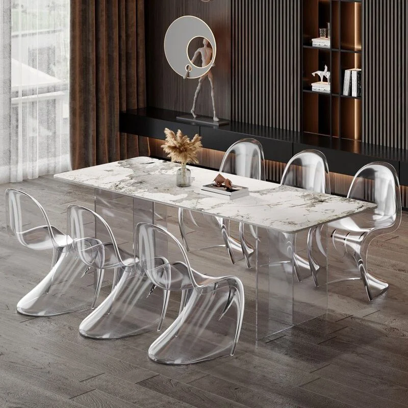 Tavolo da pranzo moderno medievale pietra Tavolo con base doppio piedistallo per cucina Clearhalo