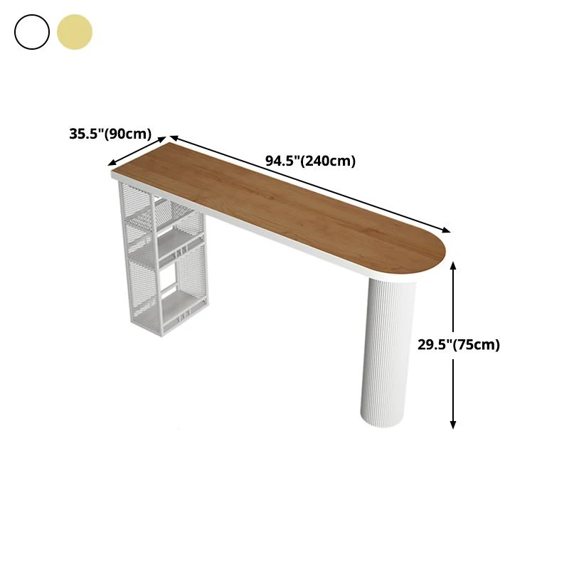 Tavolo da pranzo moderno metallo forma libera Tavolo con piano legno di pino Clearhalo