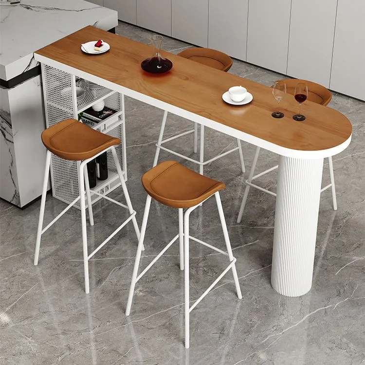 Tavolo da pranzo moderno metallo forma libera Tavolo con piano legno di pino Clearhalo