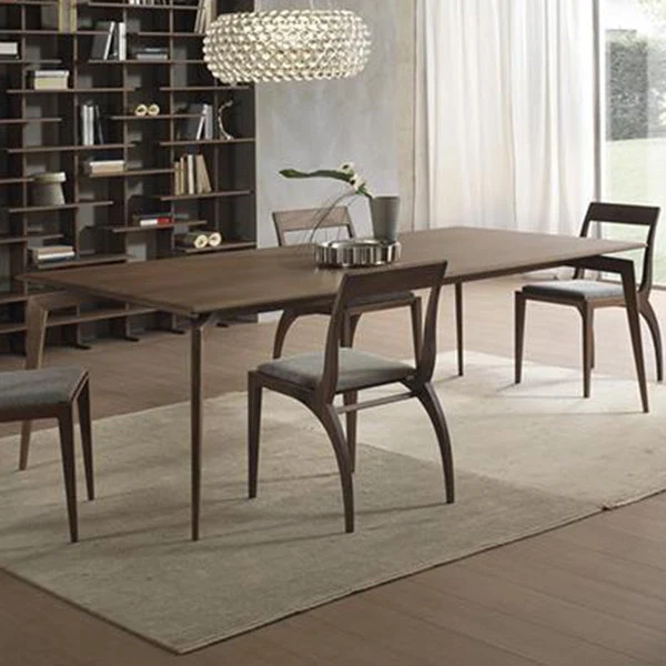 Tavolo da pranzo moderno Mid-Century da cucina legno massello, scrivania fissa Clearhalo