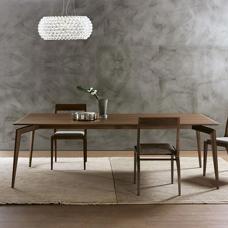 Tavolo da pranzo moderno Mid-Century da cucina legno massello, scrivania fissa Clearhalo