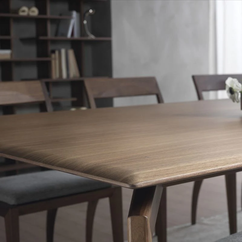 Tavolo da pranzo moderno Mid-Century da cucina legno massello, scrivania fissa Clearhalo