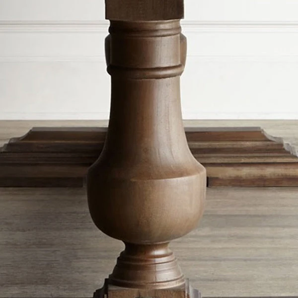 Tavolo da pranzo moderno Mid-Century Tavolo da cucina rettangolare con base su cavalletto legno Clearhalo