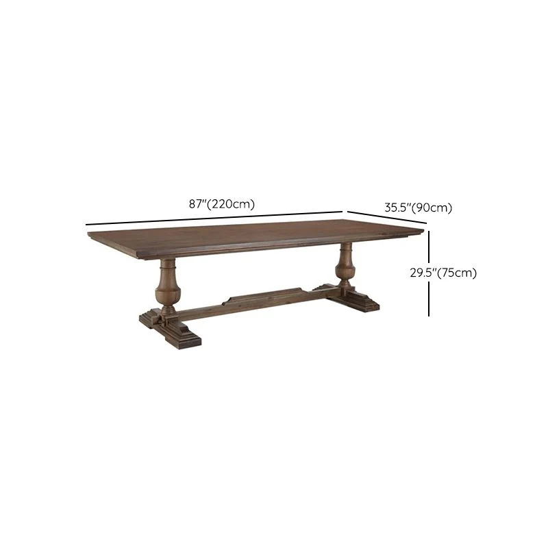 Tavolo da pranzo moderno Mid-Century Tavolo da cucina rettangolare con base su cavalletto legno Clearhalo