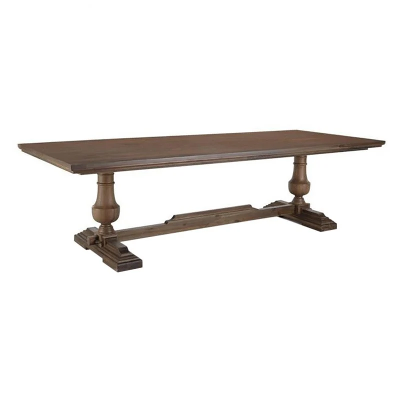 Tavolo da pranzo moderno Mid-Century Tavolo da cucina rettangolare con base su cavalletto legno Clearhalo